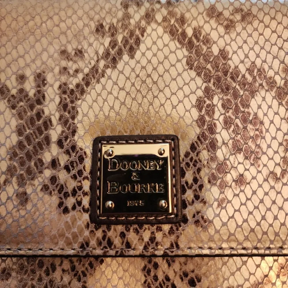 Authentic Dooney and Bourke Snake Skin Print Leather Crossbody Bag Purse